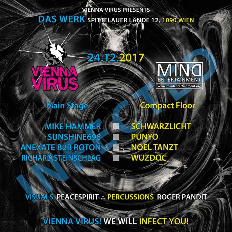Vienna Virus infects Mind Entertainment 2017 Backside Flyer