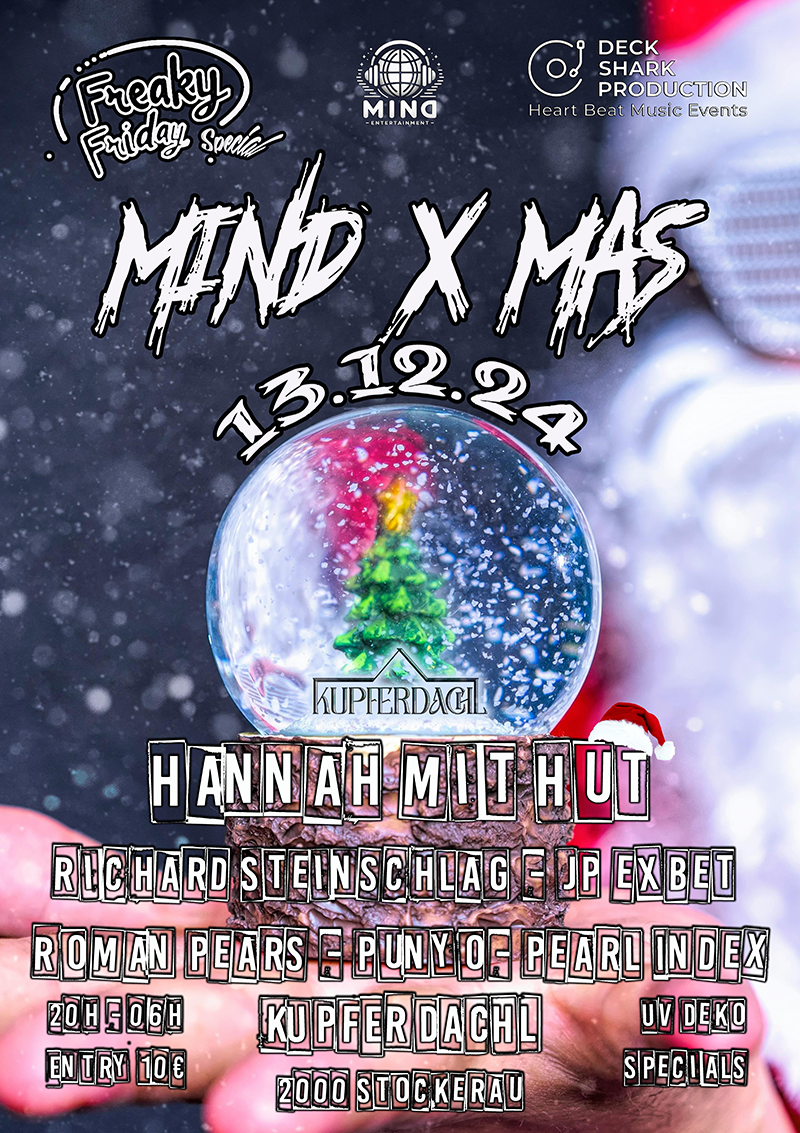 Frekay Friday Flyer Xmas Spezial mit Hannah mit Hut im Kupferdachl Stockerau